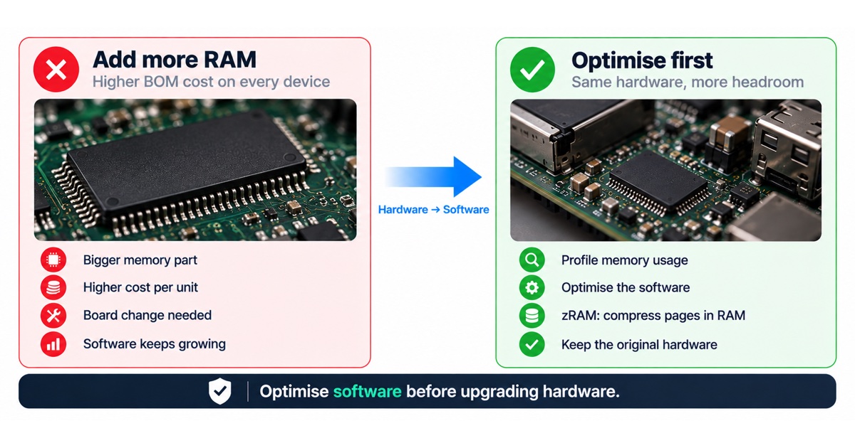 Add more RAM vs optimise first with profiling and zRAM