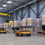Factory Automation with Automated Guided Vehicles and roboti