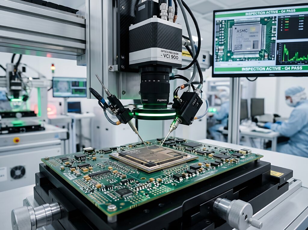 Automated Optical Inspection Machine Testing Printed Circuit