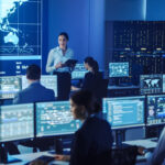 Team of Professional Computer Data Science Engineers Work on