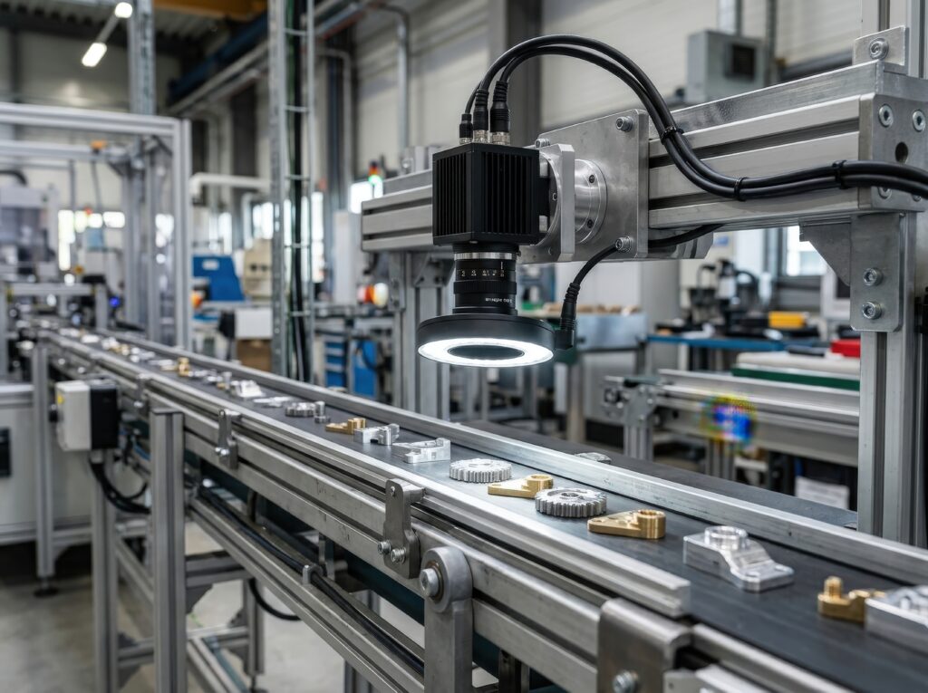 Automated industrial camera inspection system for precision